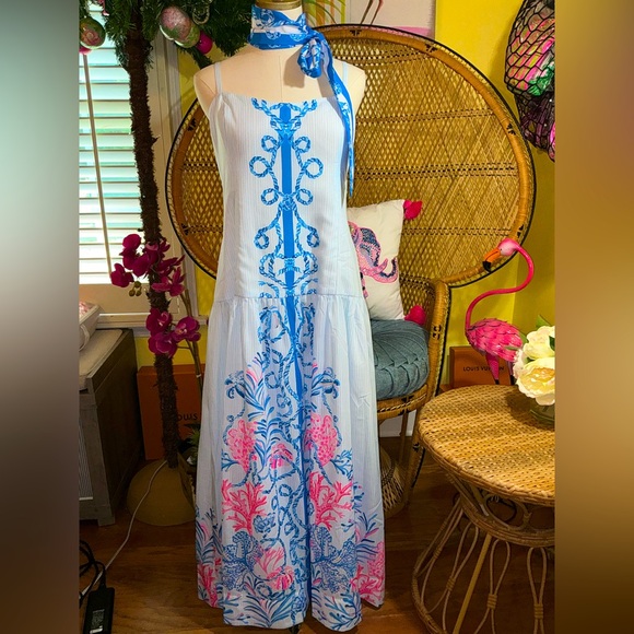 Lilly Pulitzer NWT Saylar Maxi Dress Naut Today ⚓️ Size 14 - Picture 2 of 16